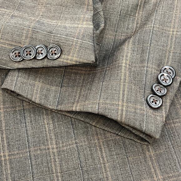 Peter Millar Men's Blazer Sport Coat Jacket Brown Plaid Glen Check‎ Wool 48 - Picture 5 of 16